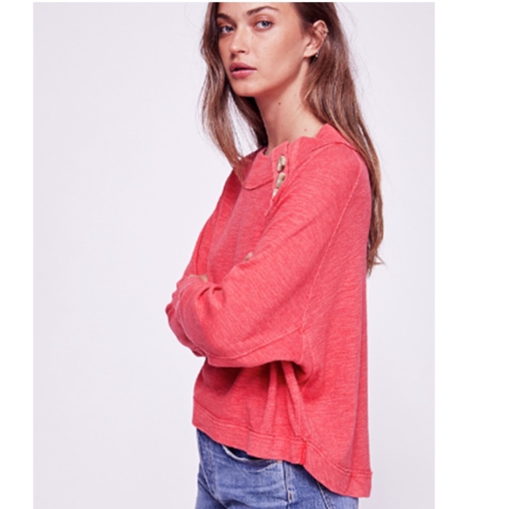 Free People off the shoulder Knit Sweatshirt